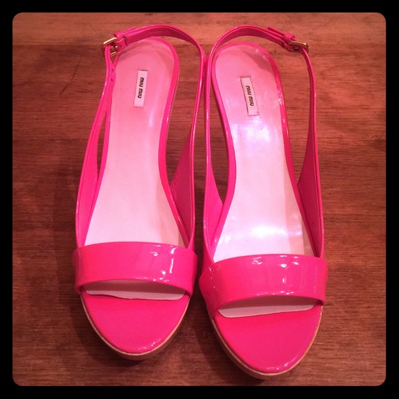 Miu Miu Hot Pink Slingback Heels