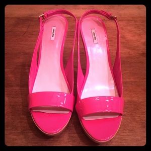 Miu Miu Hot Pink Slingback Heels