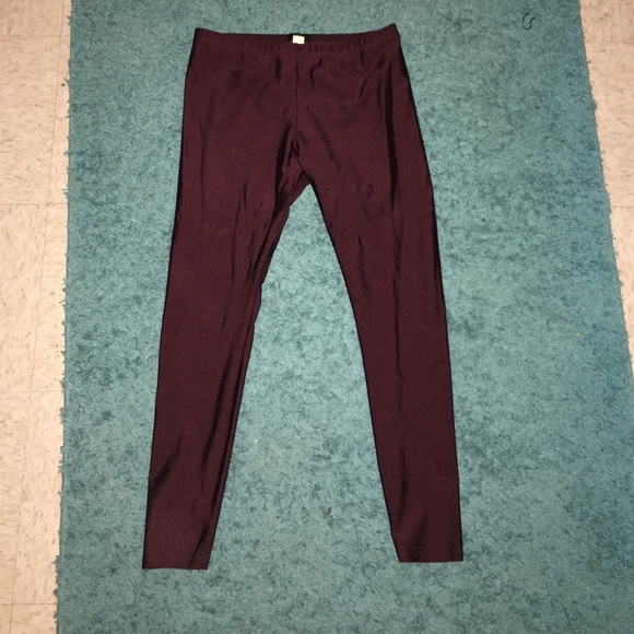 Burgundy Spandex Leggings