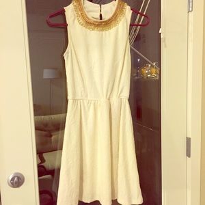 Rue 21 white mini dress with gold neckline