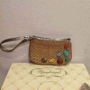 4/$10 New York & Company Straw Clutch