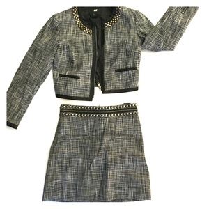 Embellished skirt suit