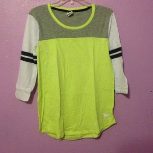 Pink Victoria Secrets shirt.