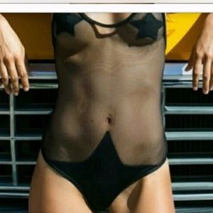 Black sheer one piece