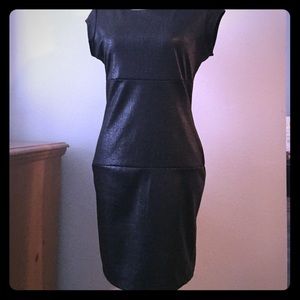 Faux leather black dress