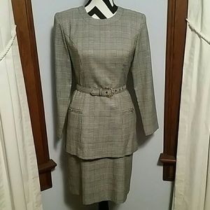 Vintage Houndstooth Plaid Dress