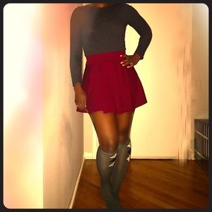 Red skater skirt