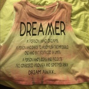 Pink tie dye graphic crop top