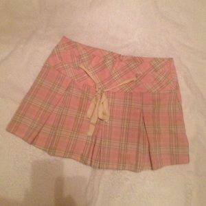 Cute pink plaid school girl skirt