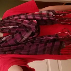 Purple plaid scarf