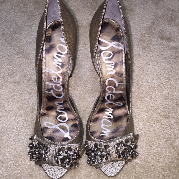 Sam Edelman Metallic Peep Toe