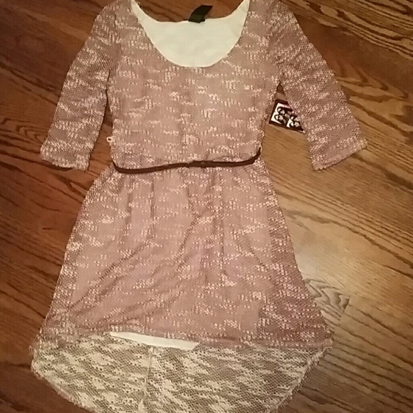 Red and white high-low dress