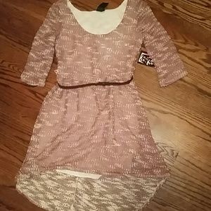 Red and white high-low dress