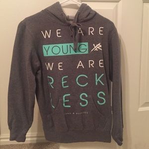 Grey & Teal Young and Reckless Hoodie