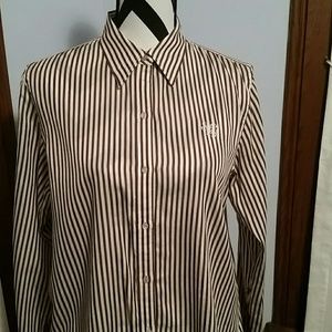 Brown & White Ralph Lauren Blouse