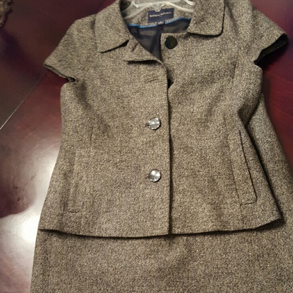 Banana,republic skirt suit gray wool - Picture 2 of 4