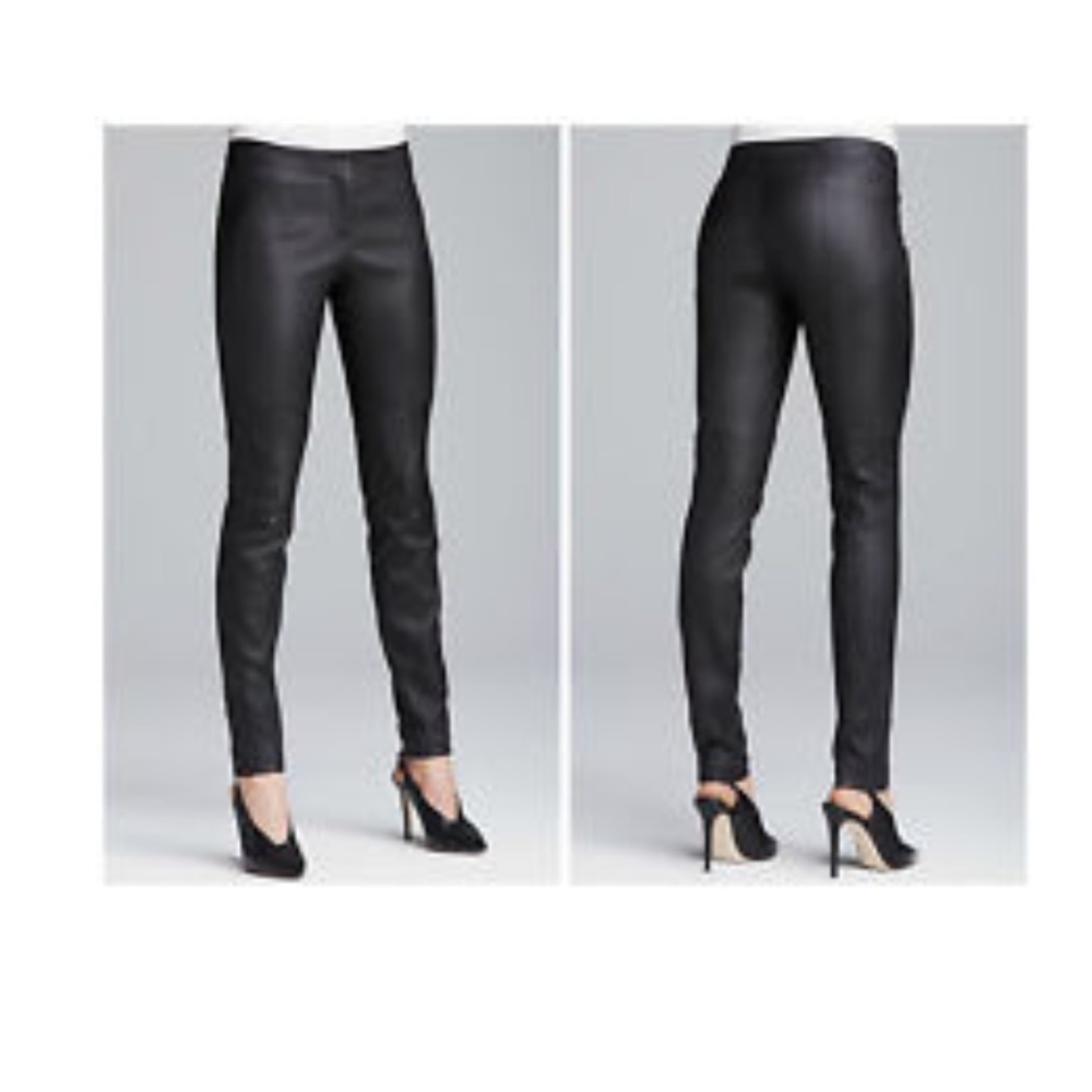 DVF Renata Lambskin Slim Leather pants, size 6