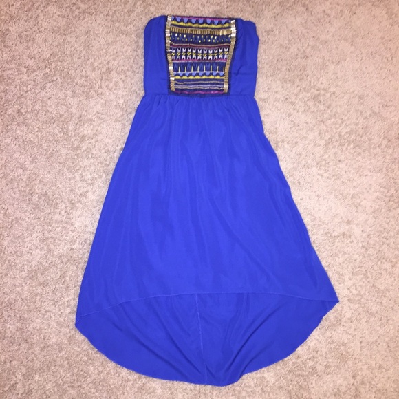 Maurice's beaded high-low strapless dress