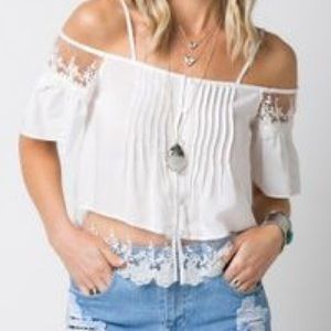 SOLEMIO lace ivory top!