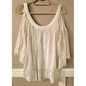 Flowy White Lace Ecote Top