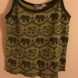 Green Elephant Spaghetti Strap