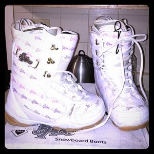 Womens snowboard boots 9 spice pink purple white