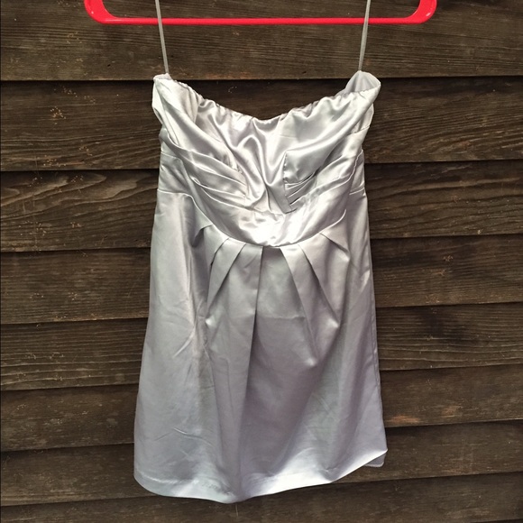 Metallic strapless mini dress