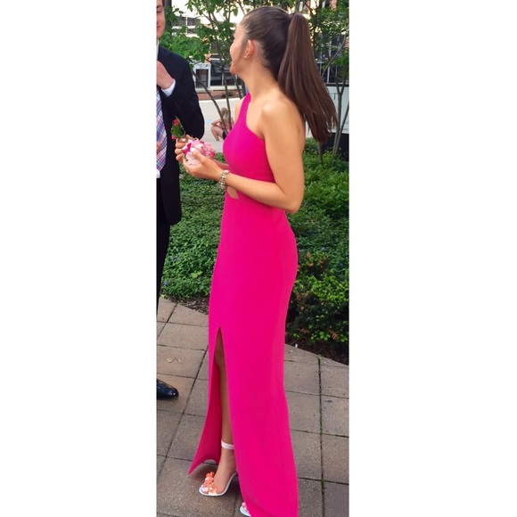 BCBG hot pink cutout maxi