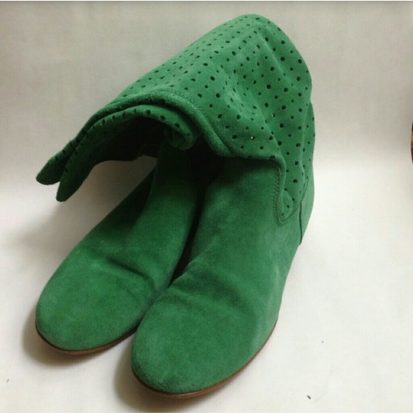 Aldo Green Perforated Suede Boot