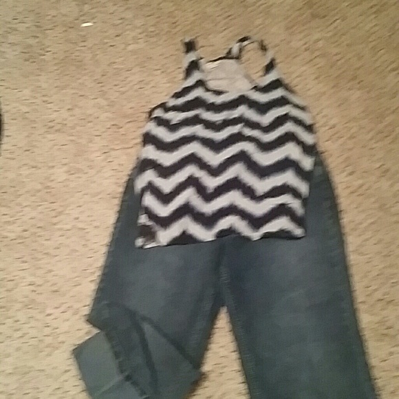 Blue and gray top