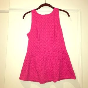 Eyelet Peplum Tank