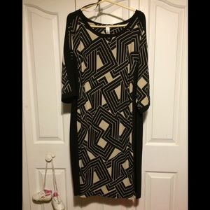 Black and cream printed dress
