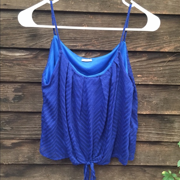 Sheer blue tank top