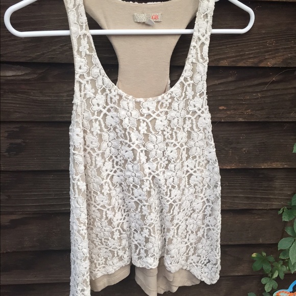 Ivory lace racer back