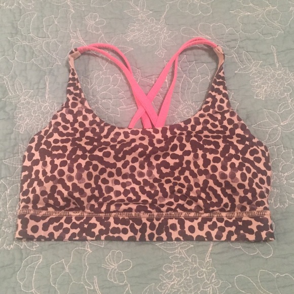 Lululemon Energy Bra Size 6  Ace Spot/Grapefruit