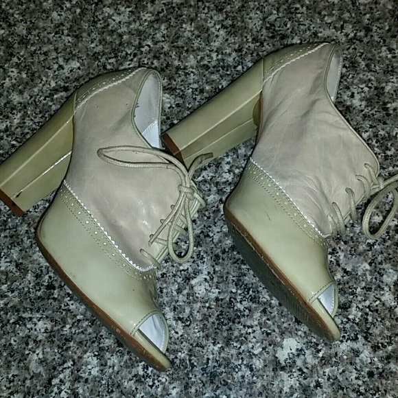 Paolo Linea Oxford chunky heel open toe Bootie - Picture 3 of 4