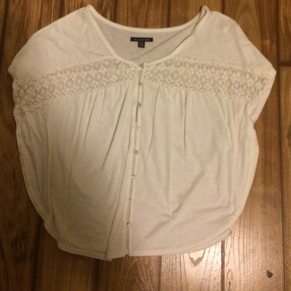 White/ beige button up top