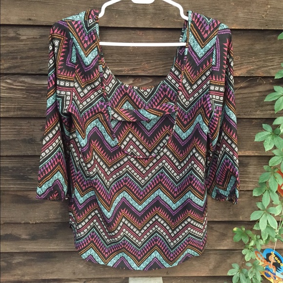 Aztec print blouse