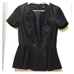 Forever 21 - Faux Leather Peplum top