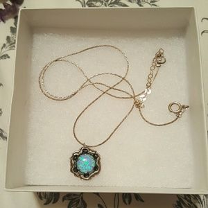 Unique opal pendant with chain