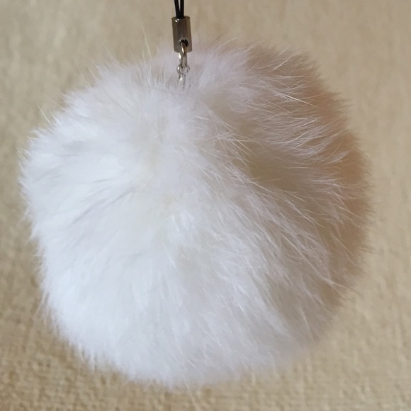 Rabbit white fur key chain