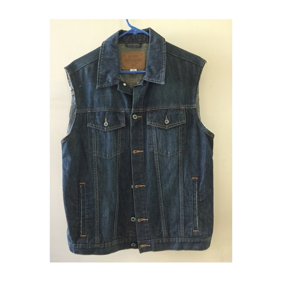 Denim cut off sleeve jacket