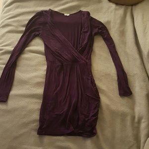 Plum cross front dress