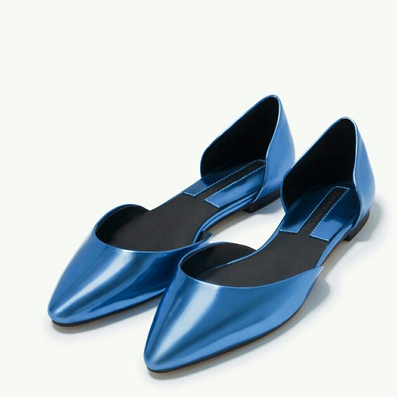 Beautiful Metalic Blue Zara Shoes