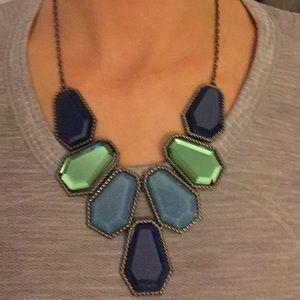 Alfani navy and teal statement necklace