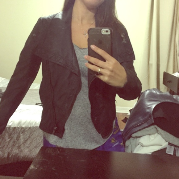 Black leather jacket buffalo xsmall