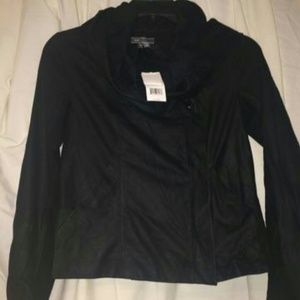 New Vince leather hoodie jacket