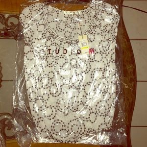 Never Worn StudioM Blouse Florette offwhite/black