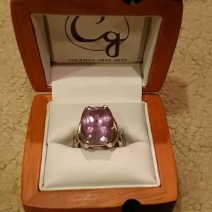 Gorgeous custom made amethyst and diamond ring