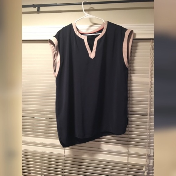 Navy Blouse with Beige lining. Worn Twice